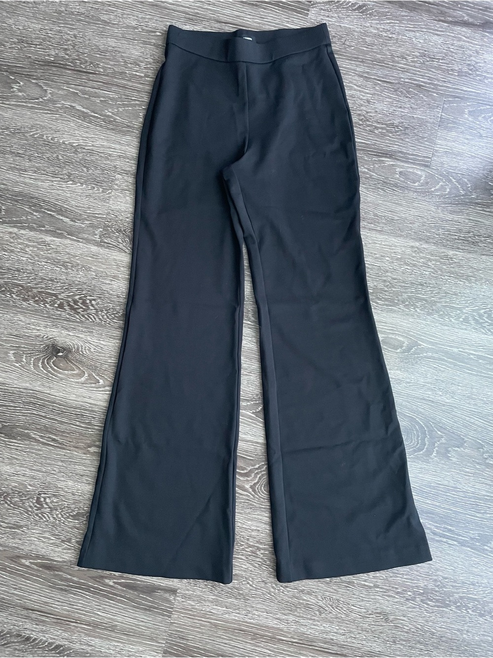 Express Pull-on Ponte Black High Waisted Flare Trouser